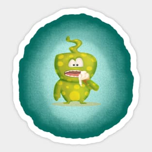 cute  green monster Sticker